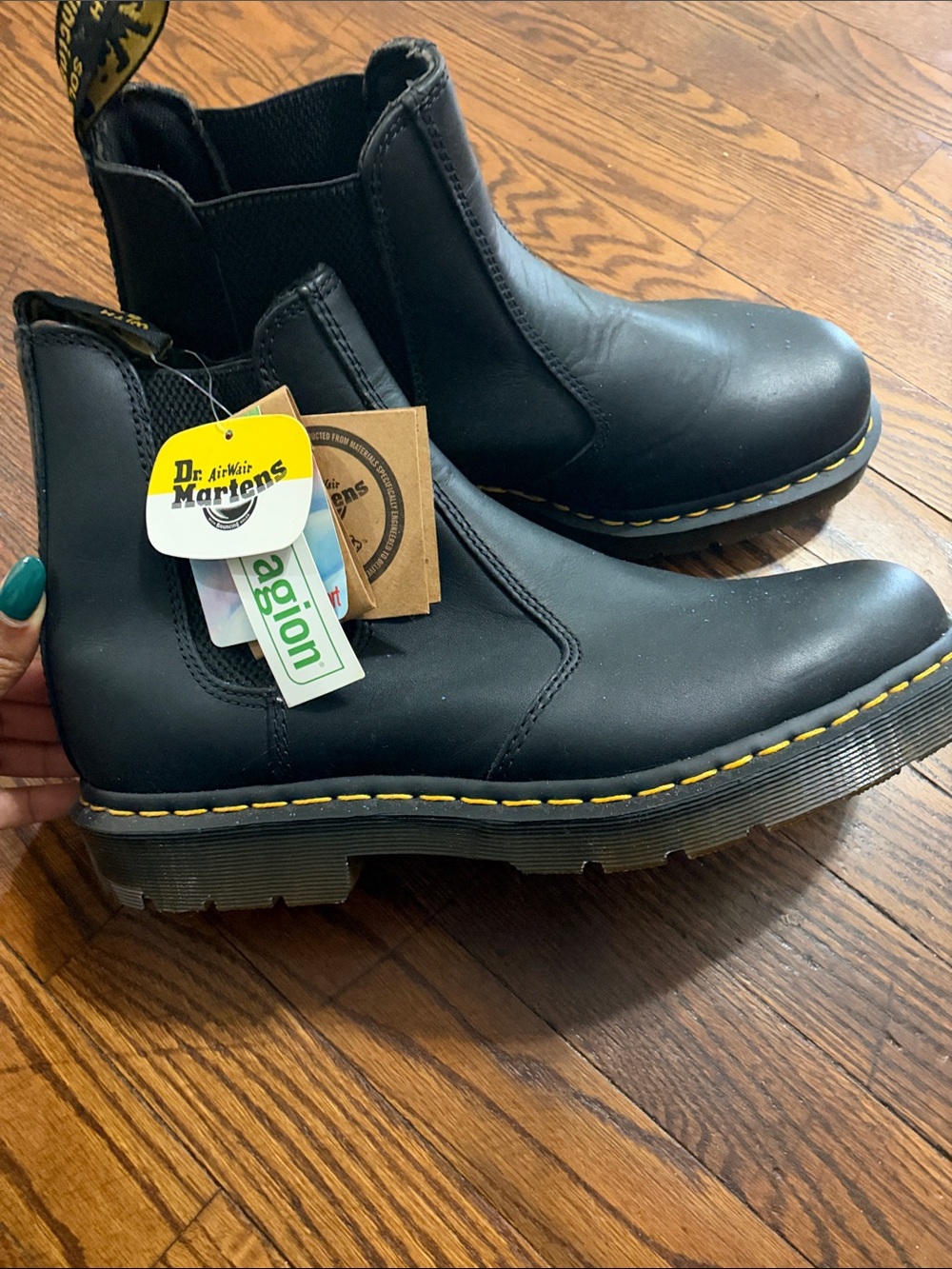 Dr. Martens Black Chukka Boots with Yellow Stitching